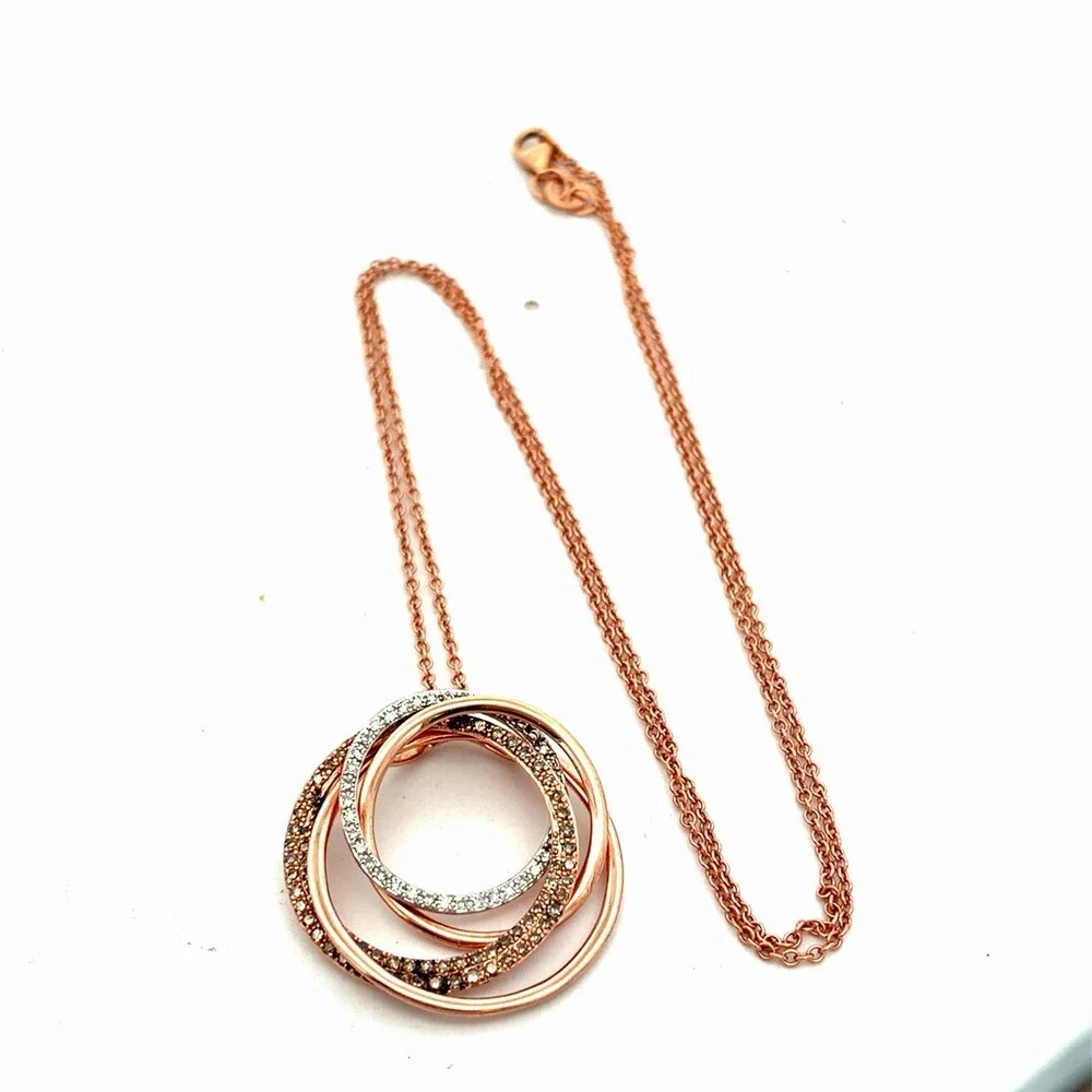 EFFY 14K Rose Gold Pave Diamond Intertwined Multi Circle Infinity Necklace